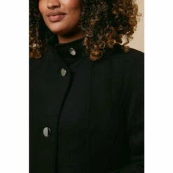 Wallis Curve Funnel Neck Tab Detail Zip Pocket Coat For Female -Cheap Wallis Store unnamed file 681