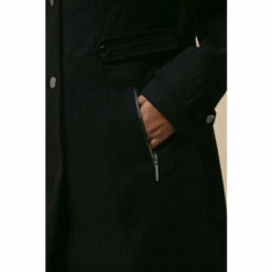 Wallis Curve Funnel Neck Tab Detail Zip Pocket Coat For Female -Cheap Wallis Store unnamed file 683