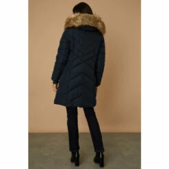 Wallis Navy Double Layer Midi Padded Coat For Female -Cheap Wallis Store unnamed file 716