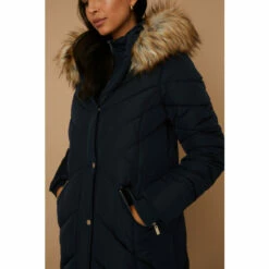 Wallis Navy Double Layer Midi Padded Coat For Female -Cheap Wallis Store unnamed file 717
