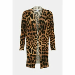 Wallis Neutral Leopard Animal Longline Cardigan For Female -Cheap Wallis Store unnamed file 729