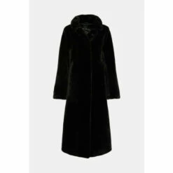 Wallis Tall Black Faux Fur Wrap Belted Midi Coat For Female -Cheap Wallis Store unnamed file 736