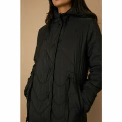 Wallis Black Drawcord Waist Hooded Quilted Coat For Female -Cheap Wallis Store unnamed file 746