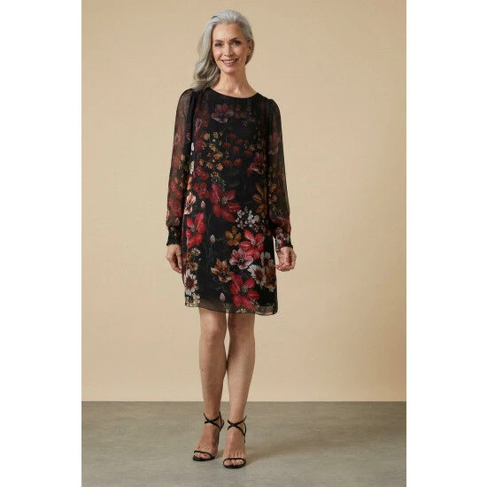 Wallis Silk Mix Border Shift Dress For Female 8 Wallis Silk Mix Border Shift Dress For Female - Image 6