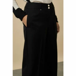 Wallis Petite Black Smart Wide Leg Trousers For Female -Cheap Wallis Store unnamed file 757