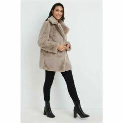 Wallis Petite Faux Fur Rever Collar Short Coat For Female -Cheap Wallis Store unnamed file 789