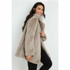 Wallis Petite Faux Fur Rever Collar Short Coat For Female -Cheap Wallis Store unnamed file 791