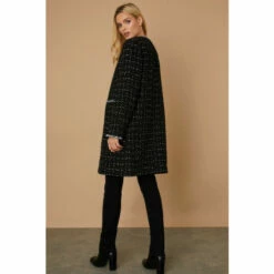 Wallis Mono Spot Collarless Longline Jacket For Female -Cheap Wallis Store unnamed file 796