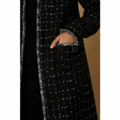 Wallis Mono Spot Collarless Longline Jacket For Female -Cheap Wallis Store unnamed file 797