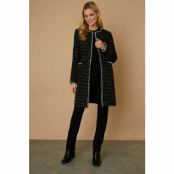 Wallis Mono Spot Collarless Longline Jacket For Female -Cheap Wallis Store unnamed file 799