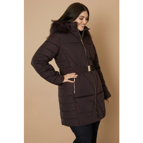 Wallis Curve Longline Fitted Padded Coat For Female 4 Wallis Curve Longline Fitted Padded Coat For Female - Image 2