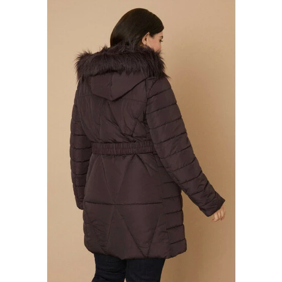 Wallis Curve Longline Fitted Padded Coat For Female 5 Wallis Curve Longline Fitted Padded Coat For Female - Image 3