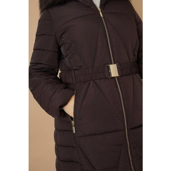 Wallis Curve Longline Fitted Padded Coat For Female 6 Wallis Curve Longline Fitted Padded Coat For Female - Image 4