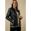 Wallis Petite Black Faux Leather Pleat Detail Zip Front Jacket For Female -Cheap Wallis Store unnamed file 83