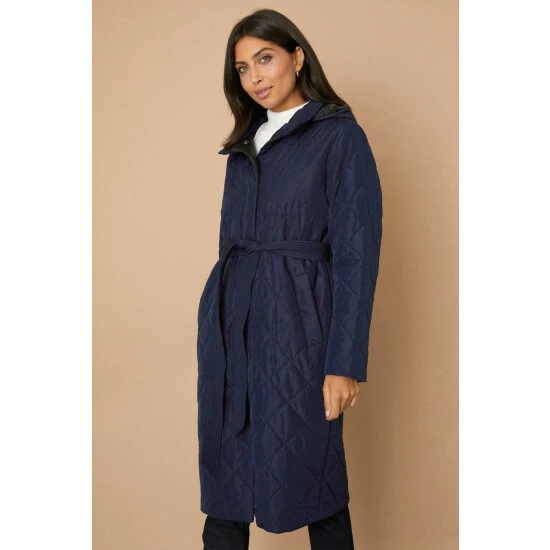 Wallis Tall Funnel Neck Belted Padded Coat For Female 4 Wallis Tall Funnel Neck Belted Padded Coat For Female - Image 2