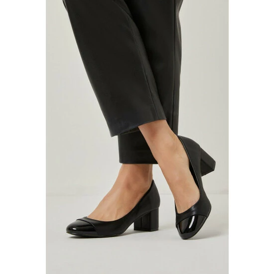 Wallis Lucia Toe Cap Block Heel Court Shoes For Female 8 Wallis Lucia Toe Cap Block Heel Court Shoes For Female - Image 6