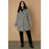Wallis Curve Dogtooth Check Pea Coat For Female