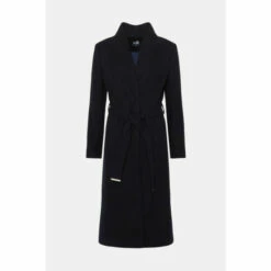 Wallis Navy Smart Belted Collarless Wrap Coat For Female 12 Wallis Navy Smart Belted Collarless Wrap Coat For Female -Cheap Wallis Store unnamed file 943
