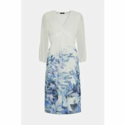 Wallis Border Print Twist Detail Midi Dress For Female -Cheap Wallis Store unnamed file 955