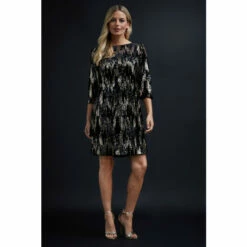 Wallis Petite Stripe Sequin Shift Dress For Female