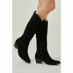 Wallis Harriet Western Detail Low Heel Knee High Boots For Female -Cheap Wallis Store unnamed file 996
