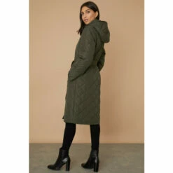 Wallis Olive Funnel Neck Belted Padded Coat For Female -Cheap Wallis Store unnamed file 999